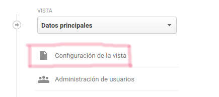 Configuración de la vista principal