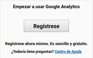 Registrarse en Google Analytics