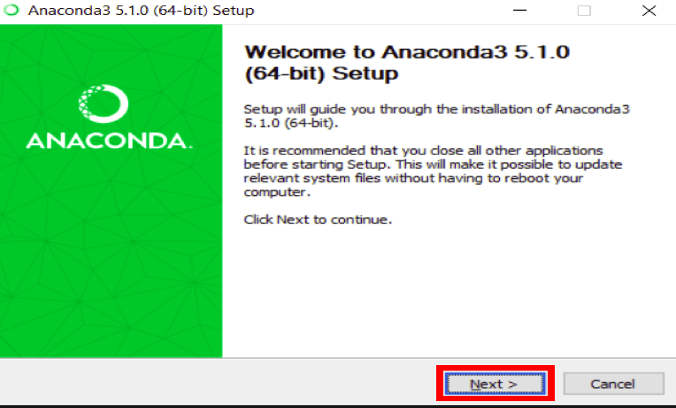 Instalación de anaconda en windows